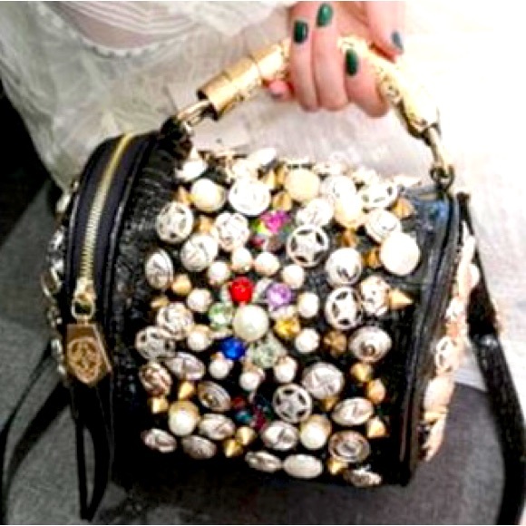 Studded Croc Pattern Design Purse Bag - Picture 7 of 7